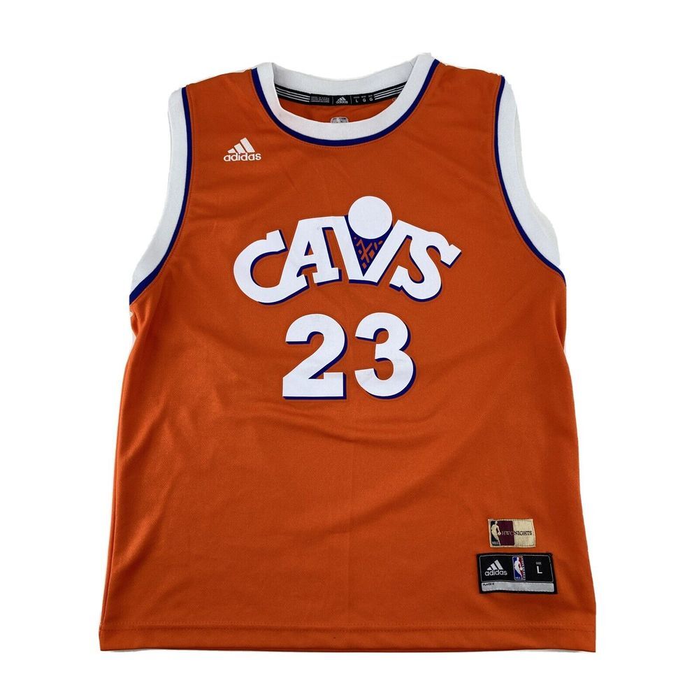 Lebron James #23 Cleveland Cavs Throwback 1986-87 HWC NIGHTS Adidas Size Youth L